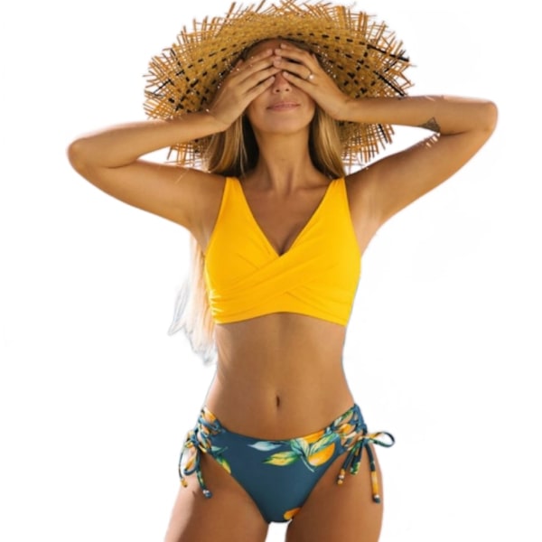 Kvinders badedragt Front Cross Lace Up To-delt badedragt M