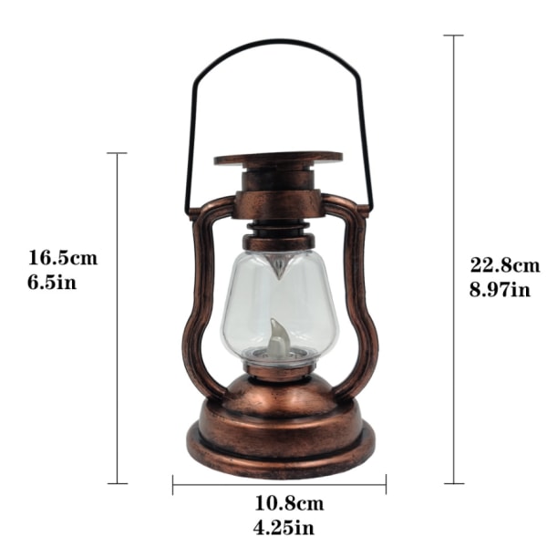 Utendørs solcellelampe, LED campinglampe, Utendørs bærbar oppladbar campinglampe (kobberfarge) GroupM