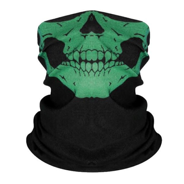 Dödskallemaske - - Tørklæde - Bandana - Halsduk - Skidmask green one size