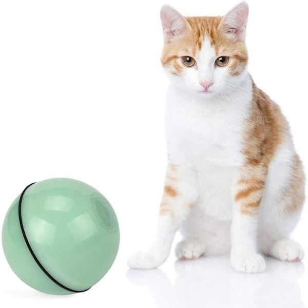 USB uppladdningsbar kattbollleksak, interaktiv automatisk roterande boll med glödande ljus ABS-leksak Smart LED-lekboll för Pe