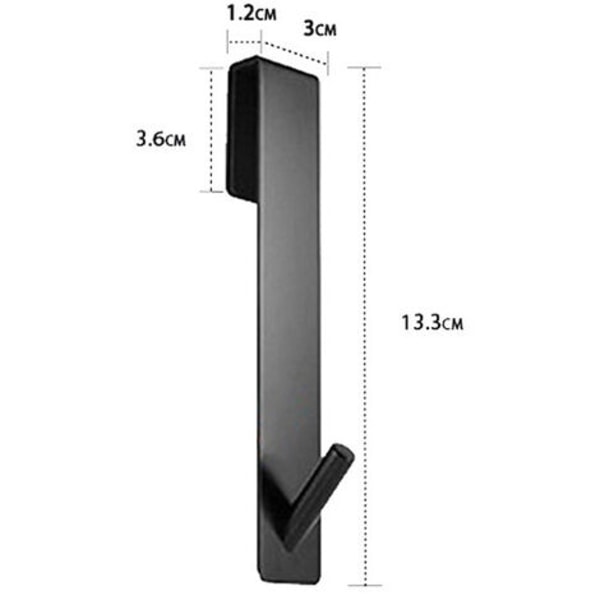 Suihkuoven koukku, 2 ruostumattomasta teräksestä valmistettua suihkukoukkua Suihkuoven oven koukku (musta 13,3 cm)