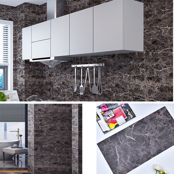 Badrum kök PVC golv klistermärke självhäftande badrum kakel vattentät tapet vardagsrum marmor bakgrund wallpa