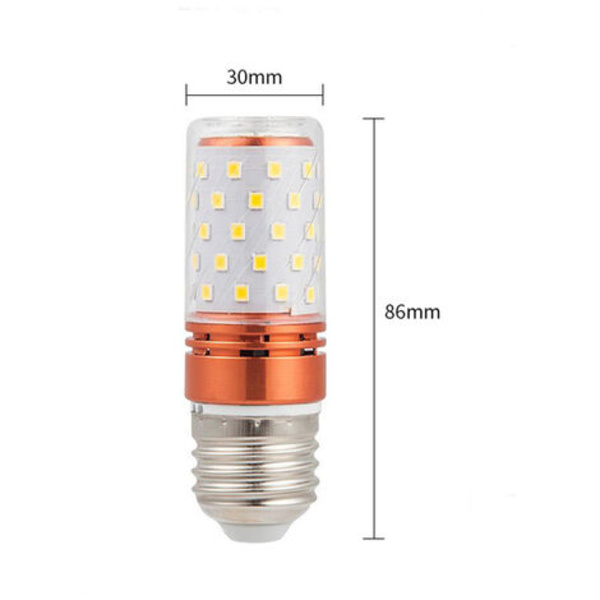 4 STK LED korn lyspære E27 12W lysekrone pære 600LM, lysstrøm 600(lm) LED lysekrone pære