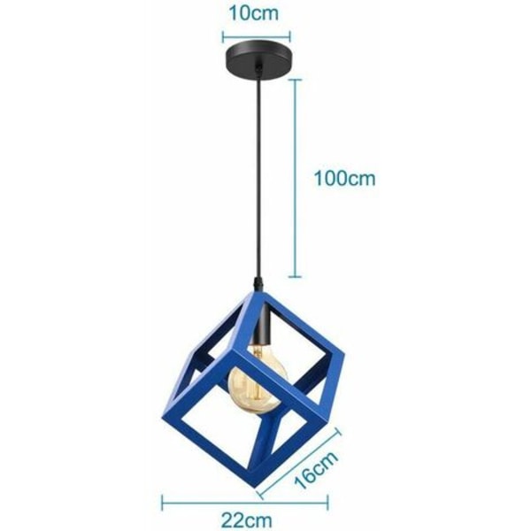 Sæt med 2 moderne pendellampe kubeformet lysekrone geometrisk stil metal loftslampe E27 loftslampe til seng