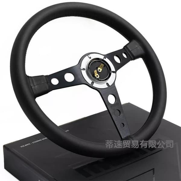 Til MOMO Prototipo P5 Black Edition 350mm Rat Ægte Læder