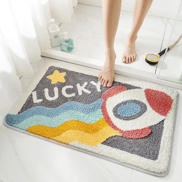 Flocking Home Entrance Mat Tæppe Anti-Slip Mat Dør Mat 50*80cm