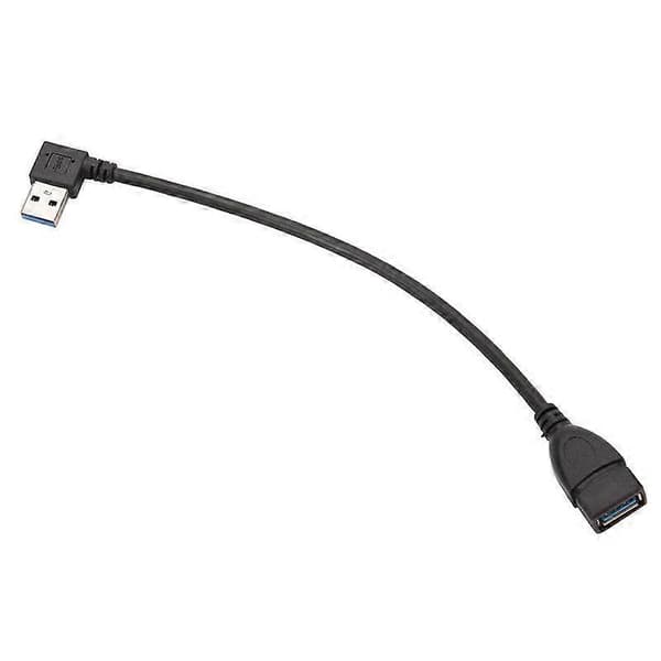 USB 3.0 Vinkel 90 Grader Forlængerkabel Han Til Hun Adapter Ledning Data Venstre Vänster