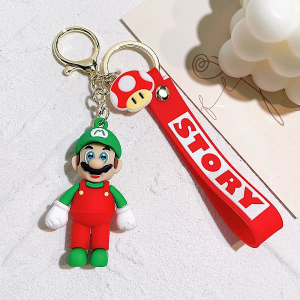 30 Styles Super Mario Nyckelring Mario Bros Luigi Toad Yoshi Bowser Action Figur Modell Pvc Cartoon Bag Docka Hänge Leksaker Presenter Hög kvalitet KC4242