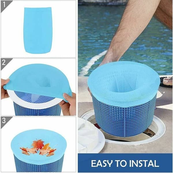 Poolfilter Skimmer, 30 Poolskimmerstrømper Skimmernet, Filterstrømpe Poolskimmer til kurv, Blå