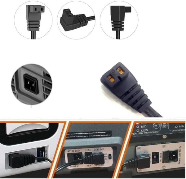 12V/24V køleskab DC-strømledning til 12V/24V bærbare køleskabe, egnet til de fleste mærker af bærbare bilfrysere, 2m