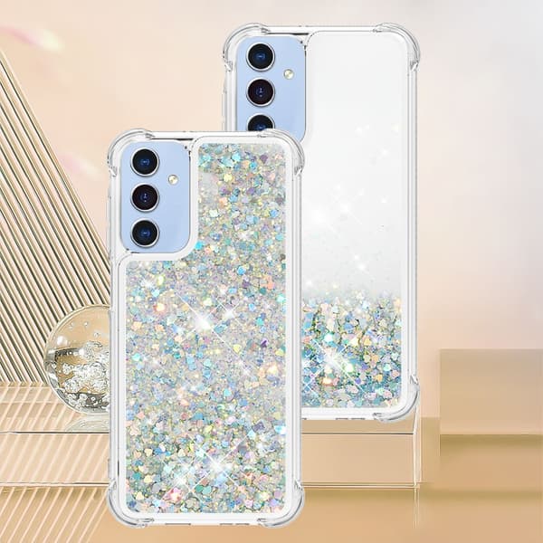 Samsung A17 Kvicksand Glitter Deksel - Sølv Silver silver