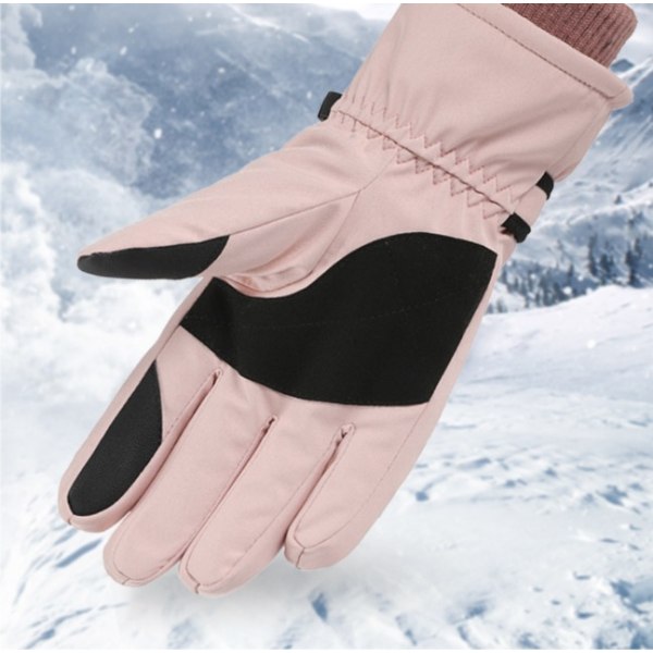 Kvinders vinterhandsker plus fløjlsfortykkende kold og vindtæt vandtæt cykelmotorcykel udendørs varme vinterskihandsker pink print