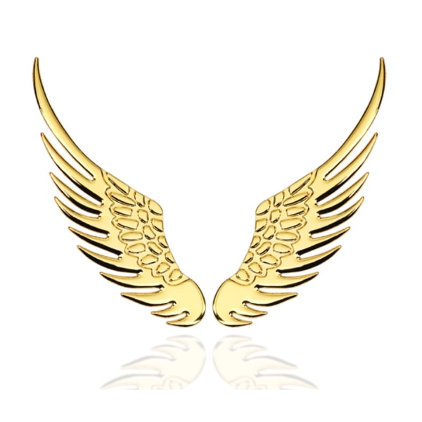 Angel Wings Wings Biletiketter Angel Metal Body Stickers Bilhaleetiketter Modifiserte dekorative klistremerker (Golden Pair)