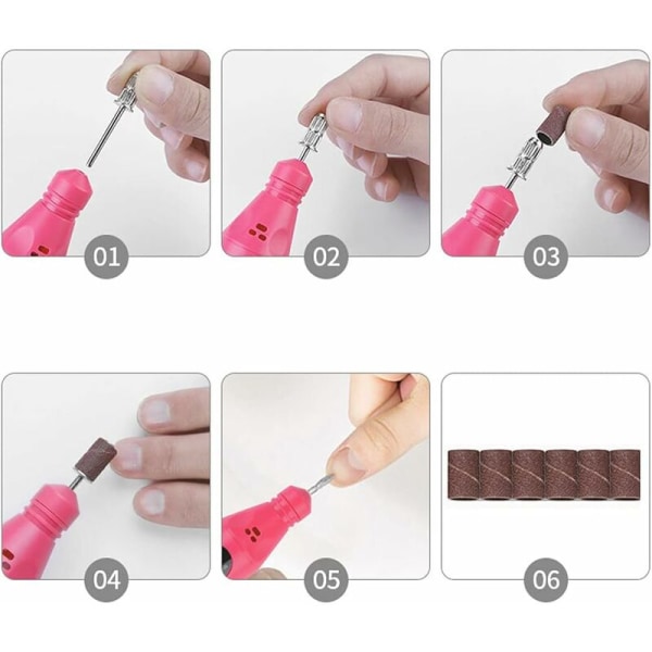 Europeisk standard - Rose rød (kartong) neglelakker Mini elektrisk penn negleverktøy