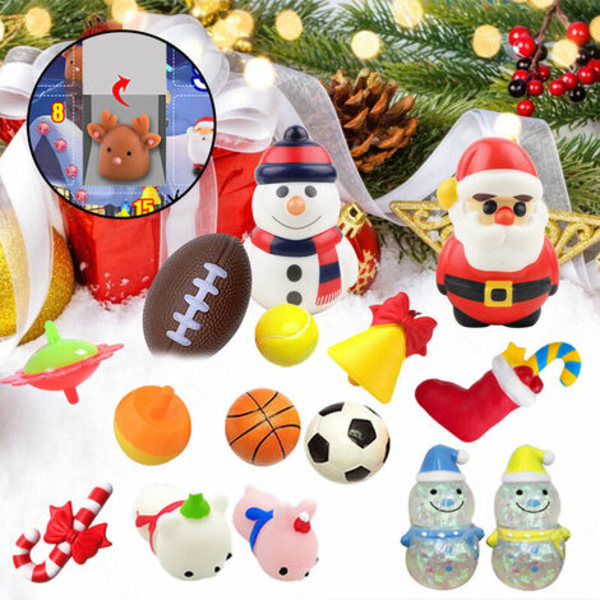 Fidget Toys Set Juladventskalender med 24 Antistress Leksaker Pack Blind Box Anti Stress Relief Toy Kids For Christmas
