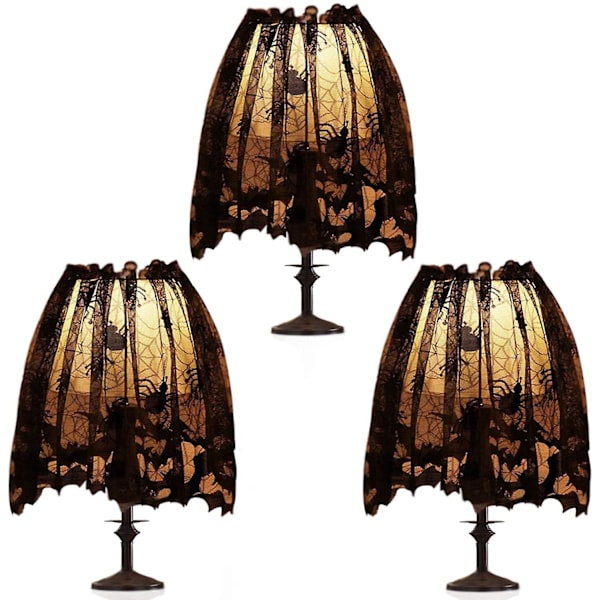 (3) Halloween-dekor 20 X 60 tommer Spider Web lampeskjerm