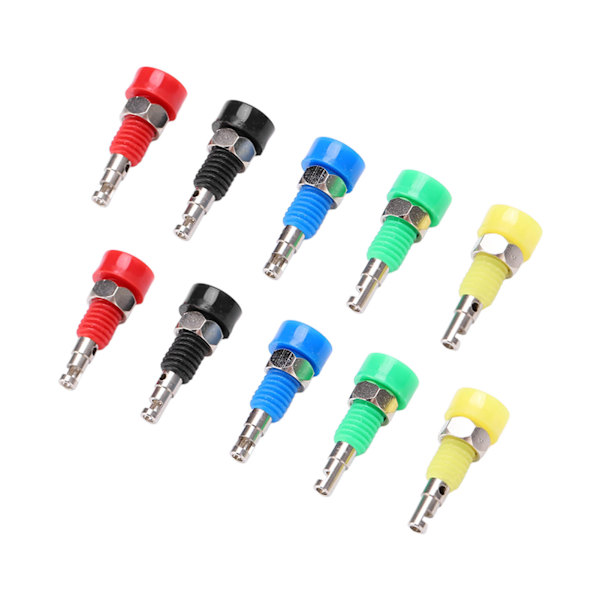 Mini Bindingsstolpe til elektronisk instrument 10 stk. 2 mm Bananstik Paneladapter
