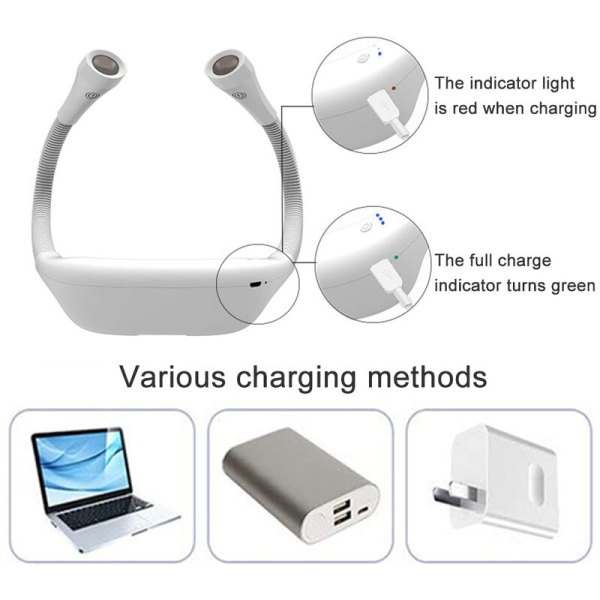 White Eye Protection Led Hanging Neck Lamp Reading USB Charging Book Lamp