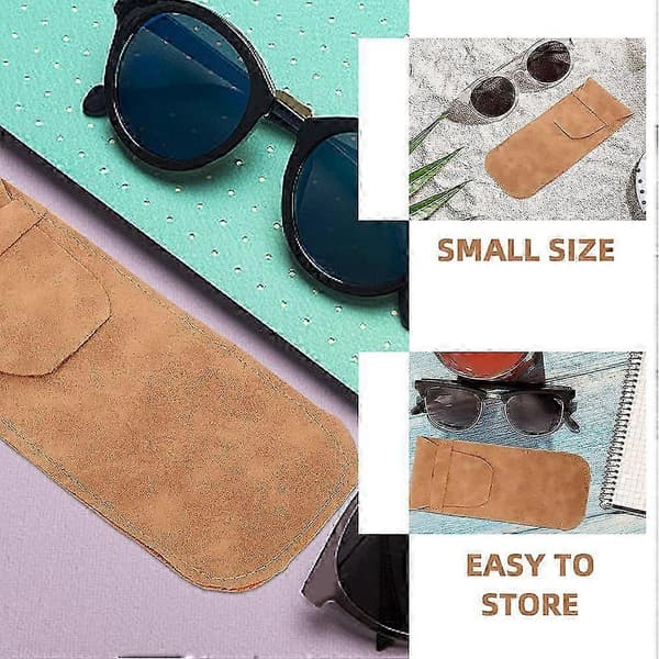 Solbrillepose til praktisk opbevaring med 2 stk. Khaki PU brilleholdere