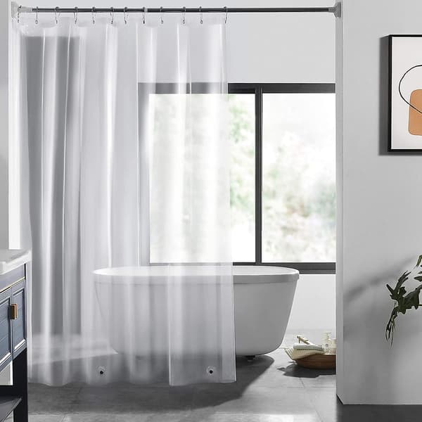 [HT]Tung genomskinlig duschdraperifoder - 72\" x 72\" viktat duschfoder för badrum (1 stycke)