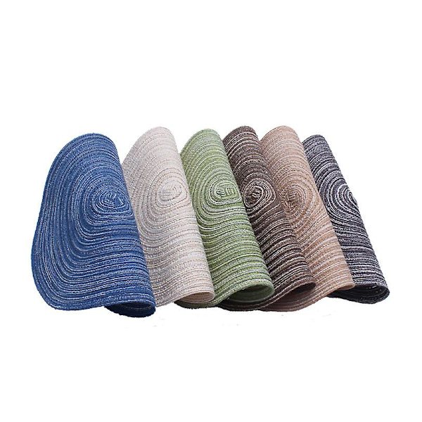 4 stk middagstallerken vevd rund isolasjonspute 18CM