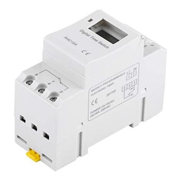 Programmerbar digital timer, digital timer, LCD display, ugentlig digital timer med programmering, DIN Rail Programmab
