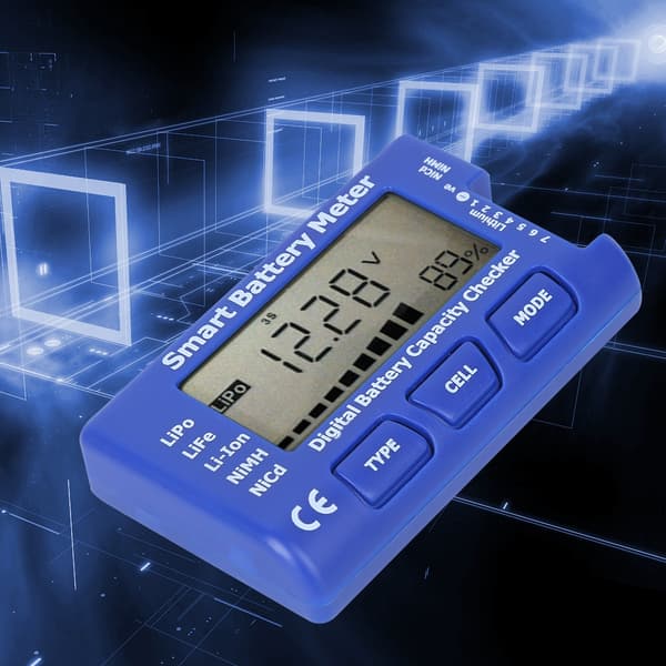 Intelligent Digital Batteritester LCD-skærm 5 i 1 Batterikapacitetsmonitor