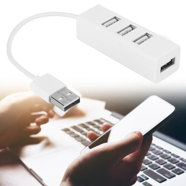 4-Port Hub USB Splitter Dockingstation Bærbare Computerdele OTG Hvid Dataoverførsel