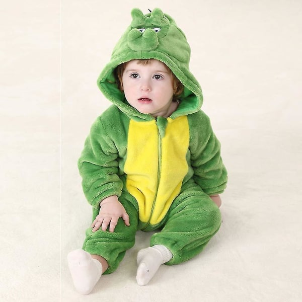 Baby Dinosaur Costume Barn Søt Hoodie Jumpsuit Halloween Dinosaur 0-3 Months