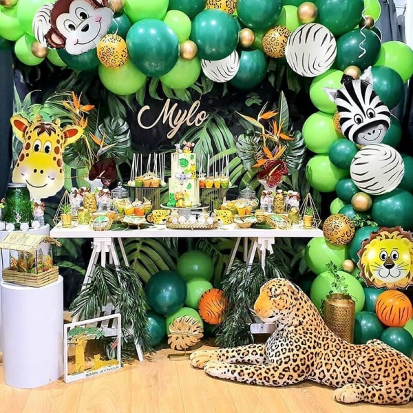 Jungle Bursdagsdekorasjon Gutt Safari Bursdagsdekorasjoner Gratulerer med dagen Banner