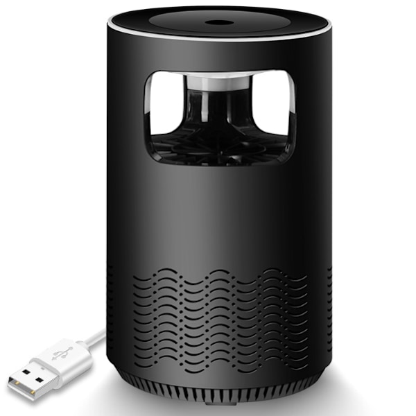 USB Smart Photocatalytic Mosquito Killer Lamp (USB Small Black Q Touch Screen + Adapter),