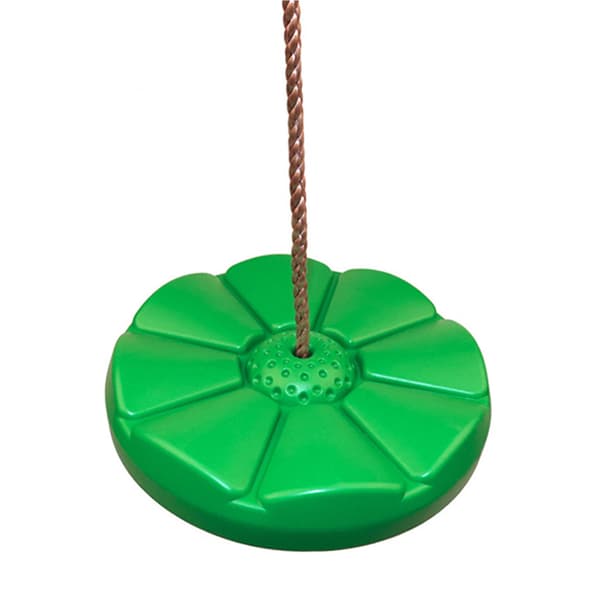 Heavy Duty Plast Disc Tree Swing med PE-rep för Barn Utomhuslekutrustning Grön