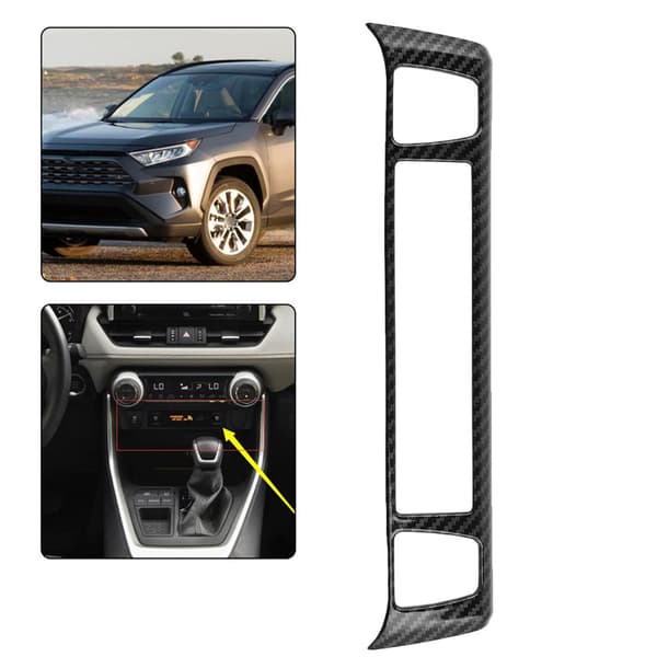Kolfiberstil Värmekontroll Strömbrytarpanel Skydd Trim för RAV4 2019