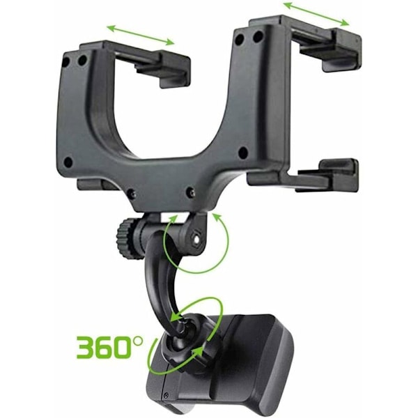 Bil bakspejl Telefonholder GPS Navigation Bracket Ramme Multifunktionel 360° Roterende Mobiltelefon Holder, til 4-6