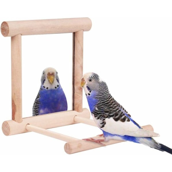 Fugleleke for papegøyecockatiels undulater Bursvinge Moro lekeleke for fugler (speil)，