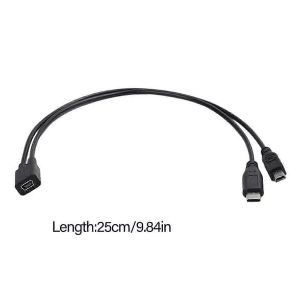 25cm Mini USB 5P naaras Type C uros ja Mini USB 5P uros latauskaapeli puhelimille ja tableteille eri laitteille [ht] Multicolor