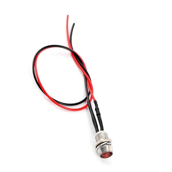12V 8mm Rød LED Panel Indikatorlampe 4 stk. for Bil Varebil Dashbord Varsellys