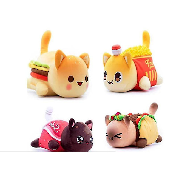 Aphmau plysj plysjdukke kattedukke myk pute leketøy A Hamburger