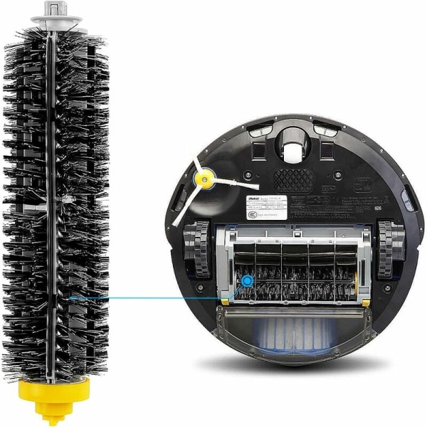 Fejetilbehør Fleksible børster, filtre og sidebørster kompatible med iRobot Roomba 600-serien,