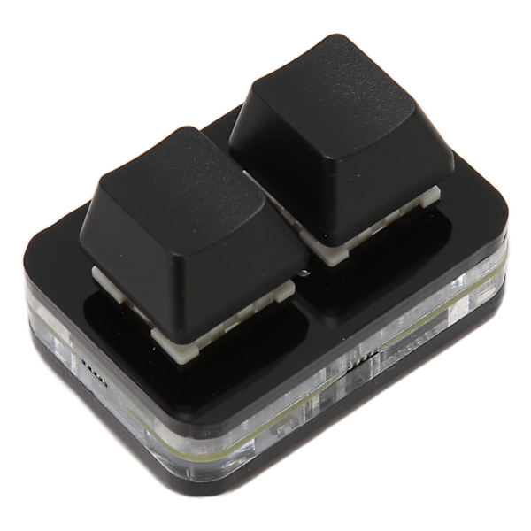 USB 2-tast Mini-tastatur Brugerdefineret RGB LED-baggrundsbelysning Makroprogrammeringstastatur til Windows til OS X til Linux Sort