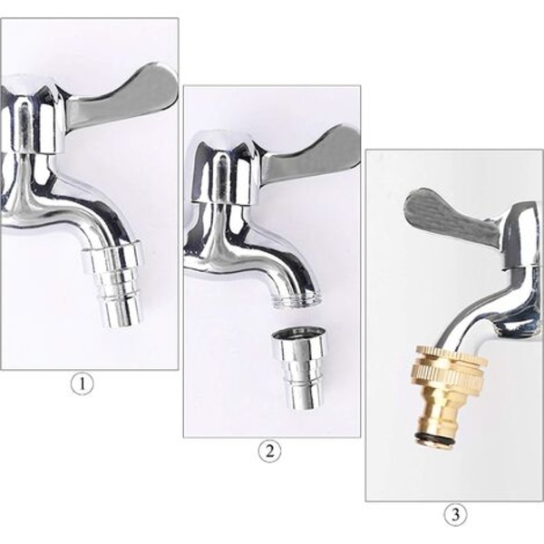 4 stk Messing Haveslange Vandhane Fittings 6 punkts hunsutter til havegård