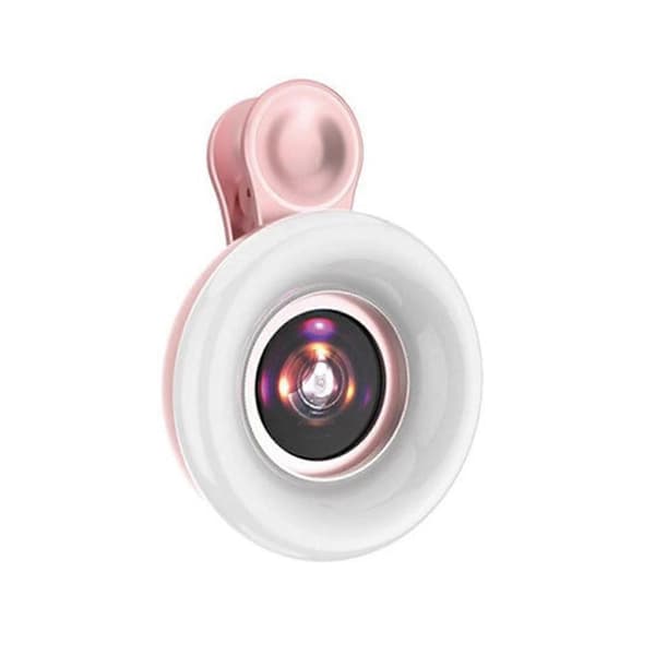 Universal mobiltelefon fyldlys 15x makroobjektiv bred makro til Android Pink Pink