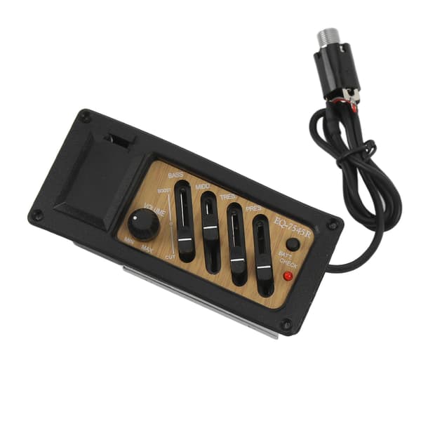 4-bands EQ Piezo Pickup Förförstärkarsystem för Akustisk Gitarr Träkorn 7545R