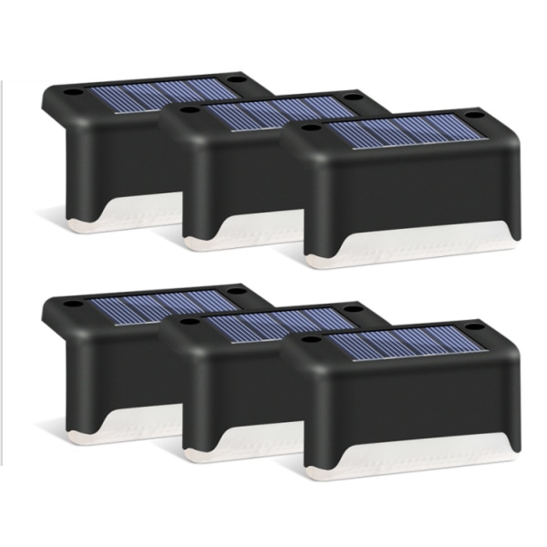 Solar Walk Light för landskapsväggdekor, svart (6st varmt ljus),