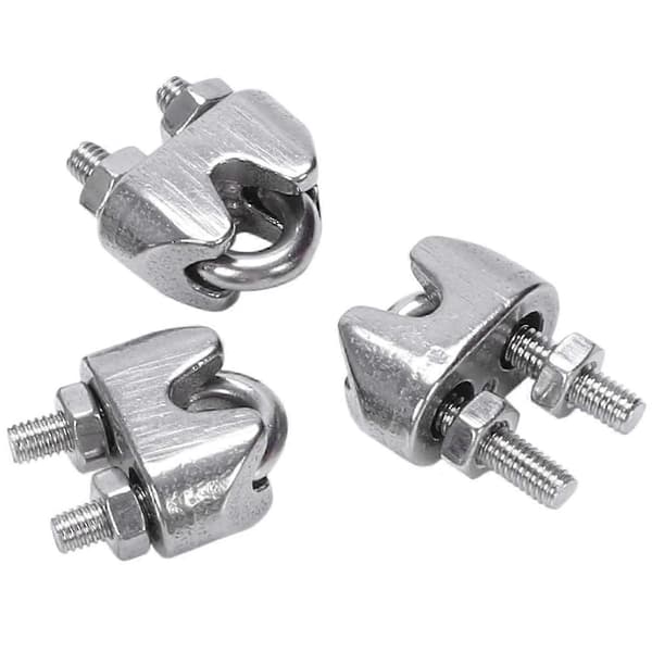 2 mm 1/16 tomme rustfritt stål wire tau klemme feste 12 stk