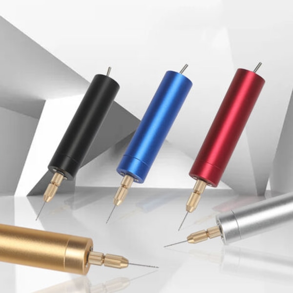 Mini elektriska borrar, 5V bärbar USB set med 0,7/0,8/0,9/1,0/1,1, 1,2 mm borrkronor+1 Hex Driver Craft Rotary