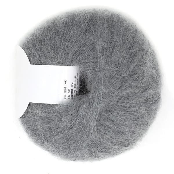 Pehmeä Mohair Pashmina Neulelanka Vaaleanharmaa