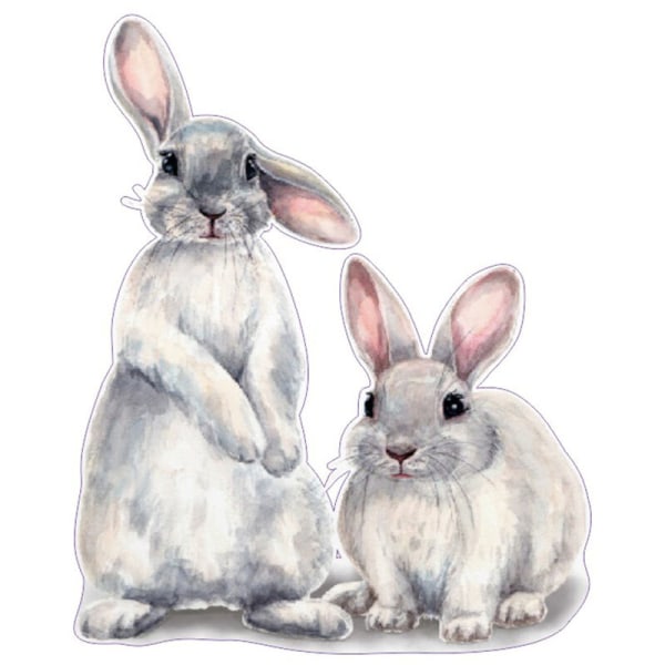 30*40 CM Väggdekal Två söta kaniner Väggkonst Väggdekal Sovrum Vardagsrum Heminredning Avtagbar färg tapet—
