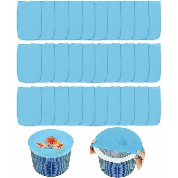 Poolfilter Skimmer, 30 Poolskimmerstrømper Skimmernet, Filterstrømpe Poolskimmer til kurv, Blå