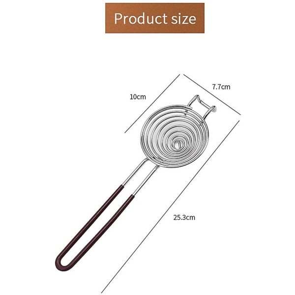 304 rustfritt stål eggehvite og eggeplomme separator *2 (brunt håndtak),